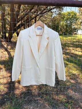 Vintage Dumas Wool Blazer in Ivory/ Cream - see last photo for measurements